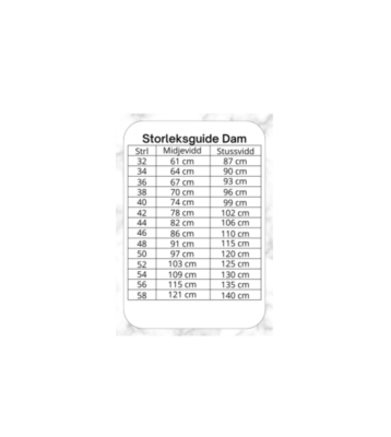stomi gördel bad dam storlekstabell