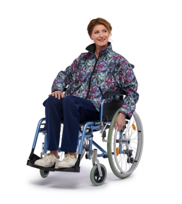 Jacka i softshell med kort rygg rullstolsburen 7313