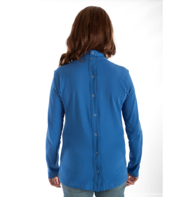 Pike med öppning och knapp bak knappdetalj dam blå 7258