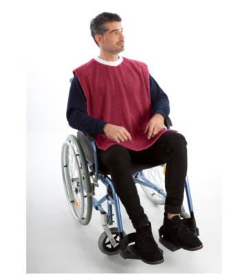 Haklapp dra över huvudet 6100 röd frotte salivskydd