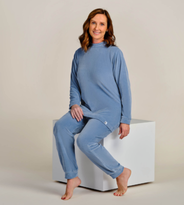 1085 velvet sammet body ser ut som delad dragkedja rygg blå bak sitt