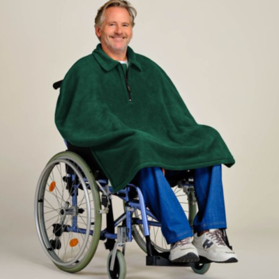 7397 fleece cape kort rygg krage grön