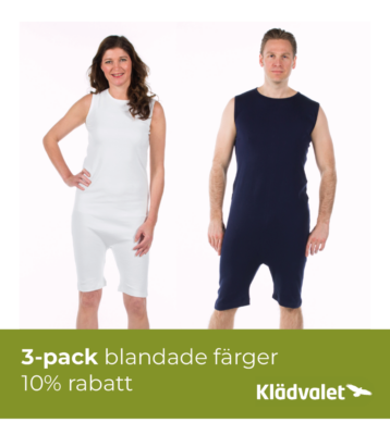 Overall Unisex med korta ben dragkedja i ryggen 3pack 2030